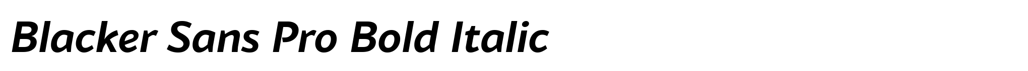 Blacker Sans Pro Bold Italic image
